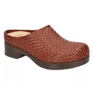 Easy Works by Easy Street Soleia Womens Slip On 10M Brown Braided Woven Clogs